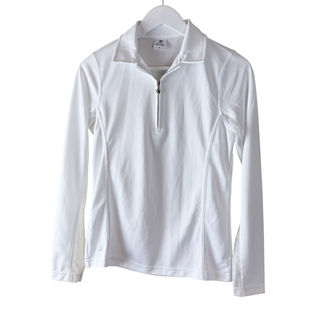 Daily Sports White Long Sleeve Quarter Zip Golf Pullover Top Womens Size M‎
